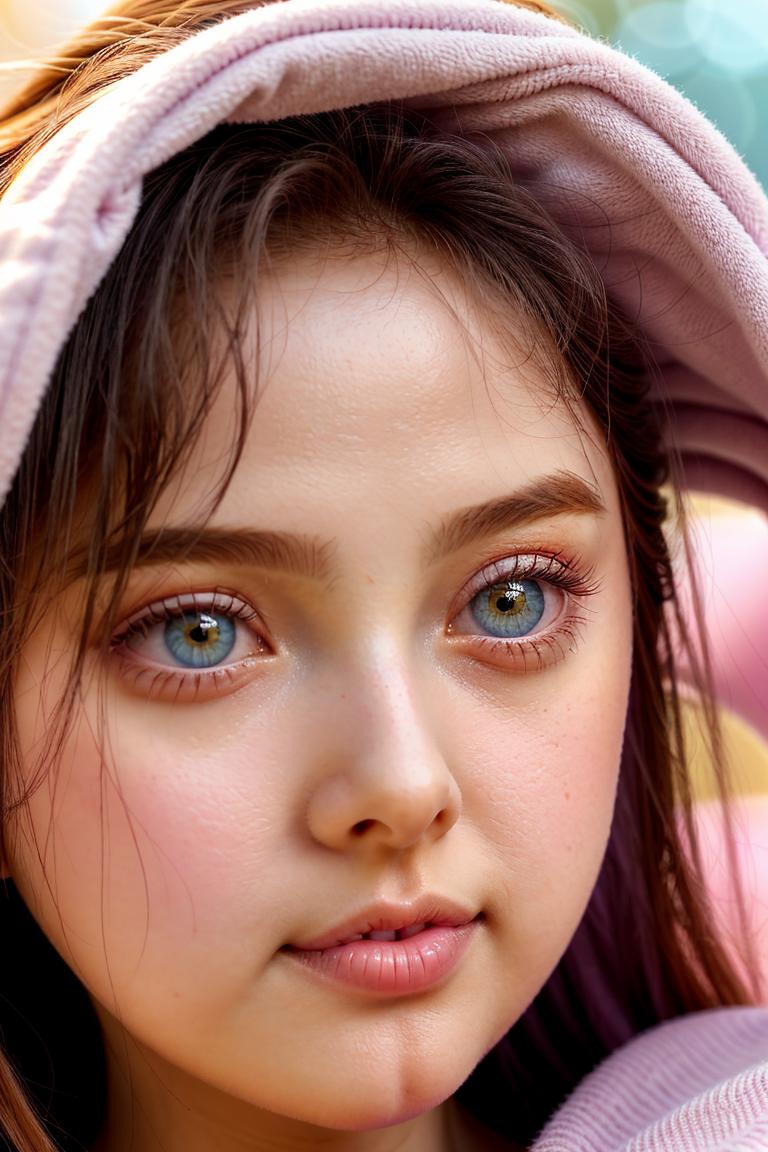 young woman soft expression