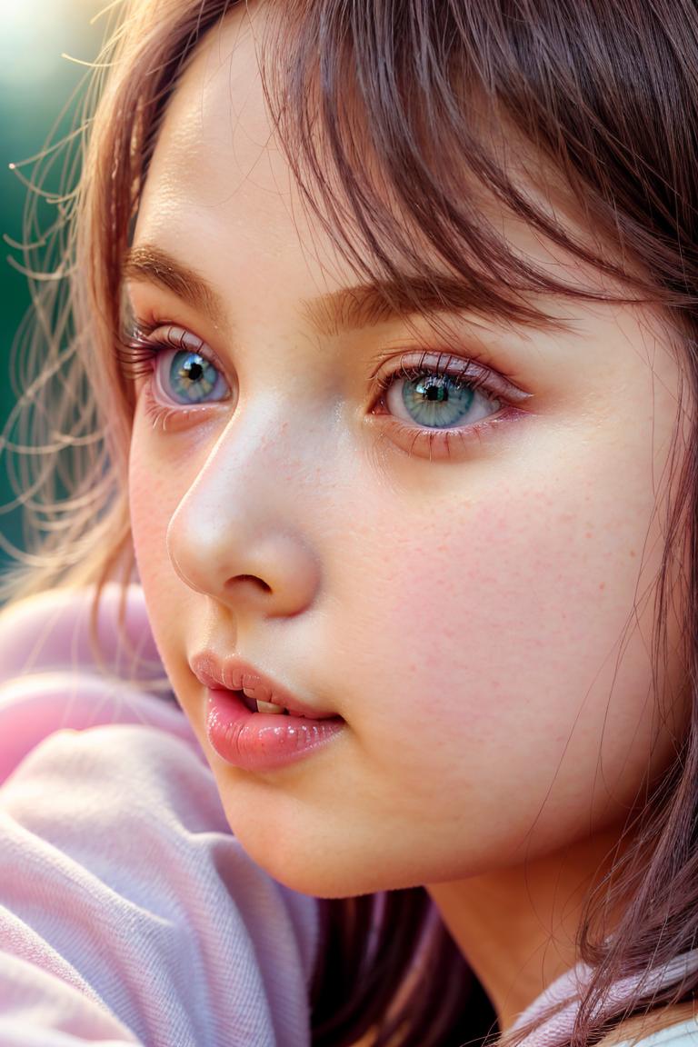 young woman soft expression