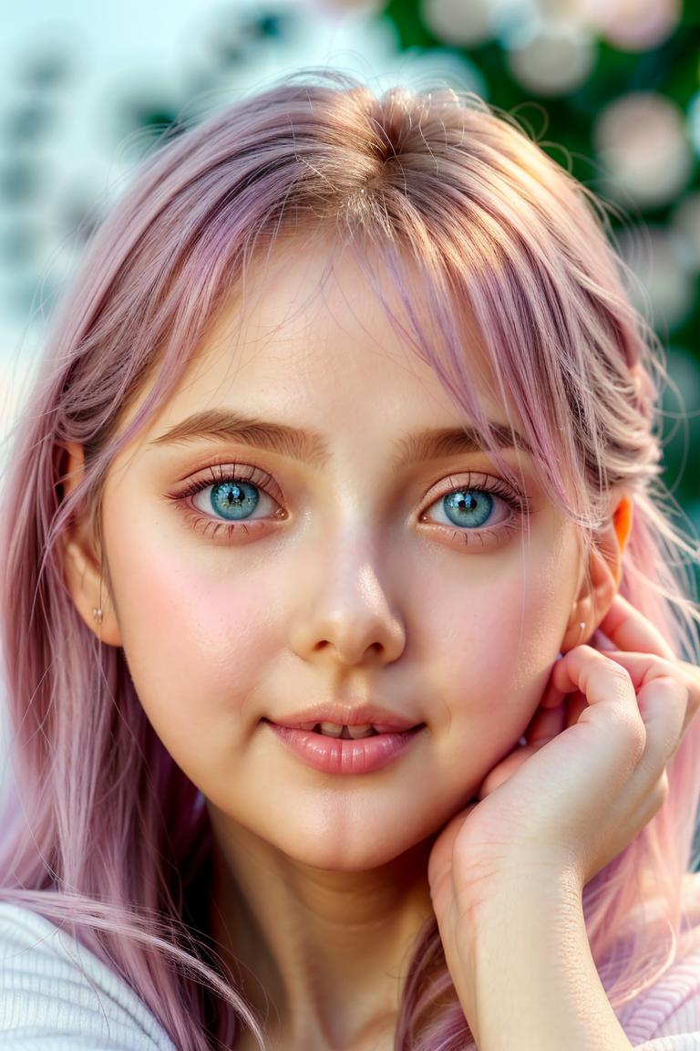 young woman soft expression