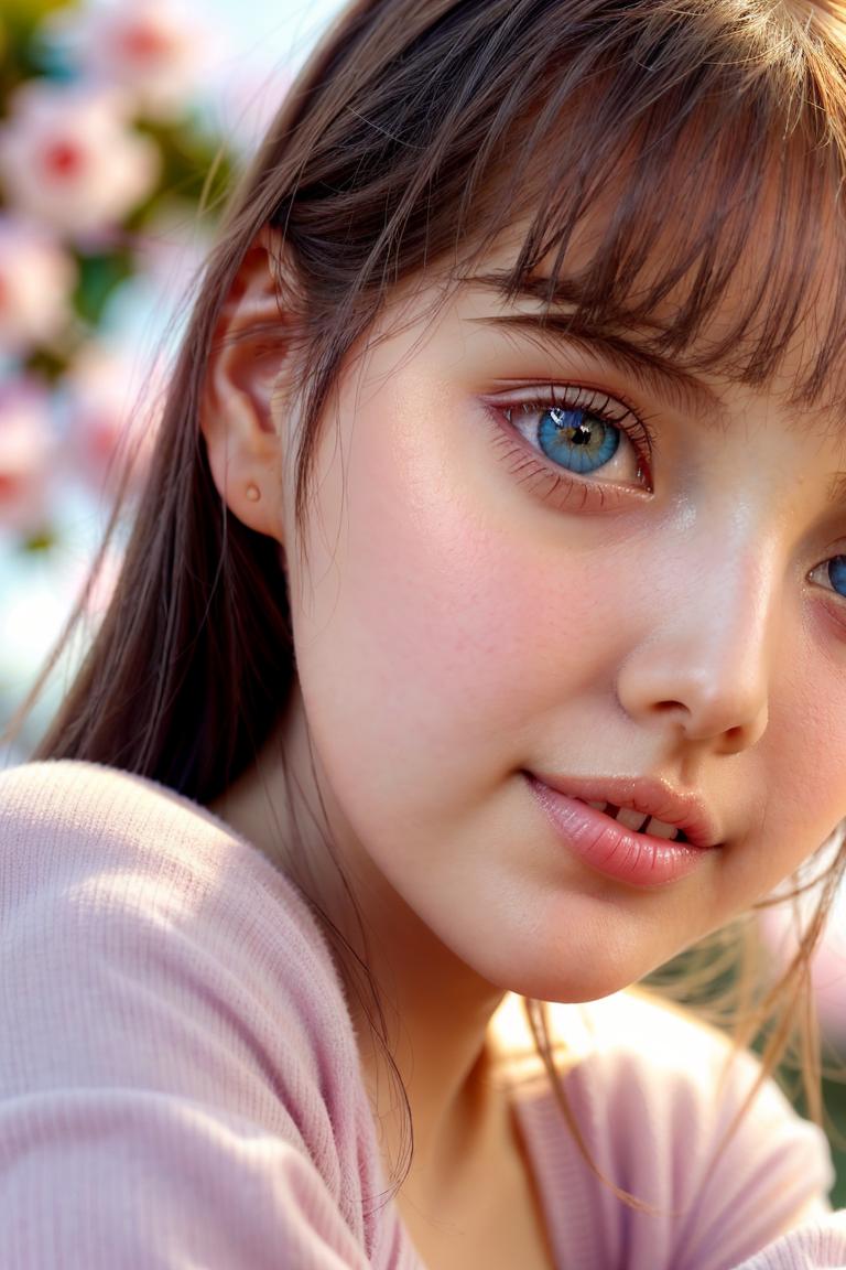 young woman soft expression