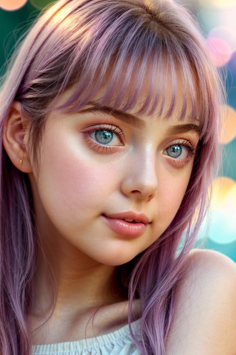 young woman soft expression