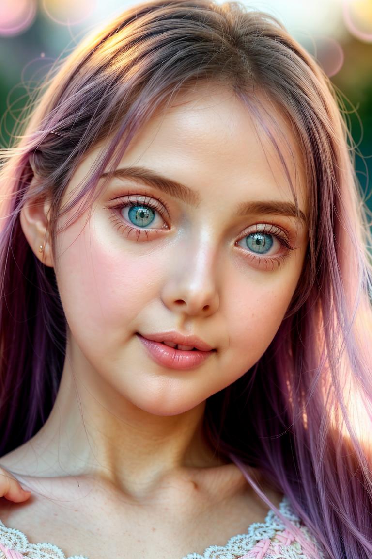 young woman soft expression