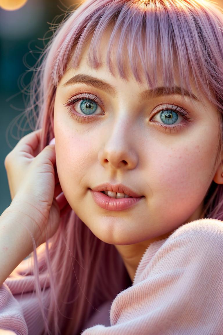 young woman soft expression