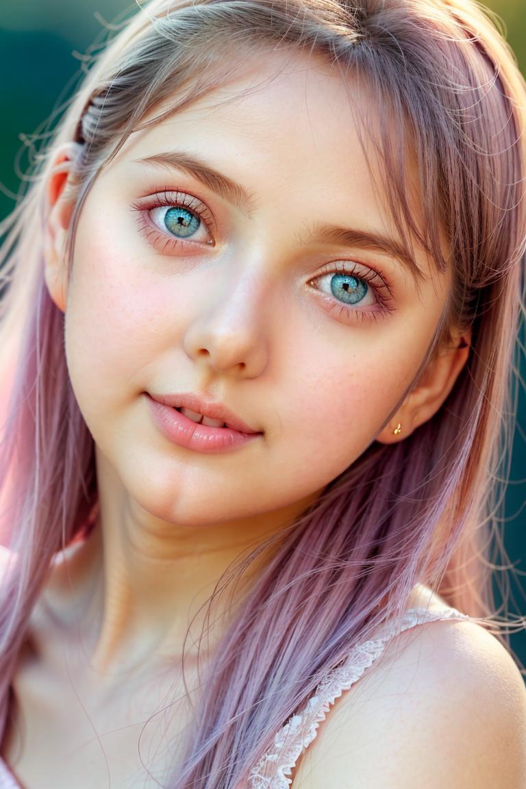 young woman soft expression