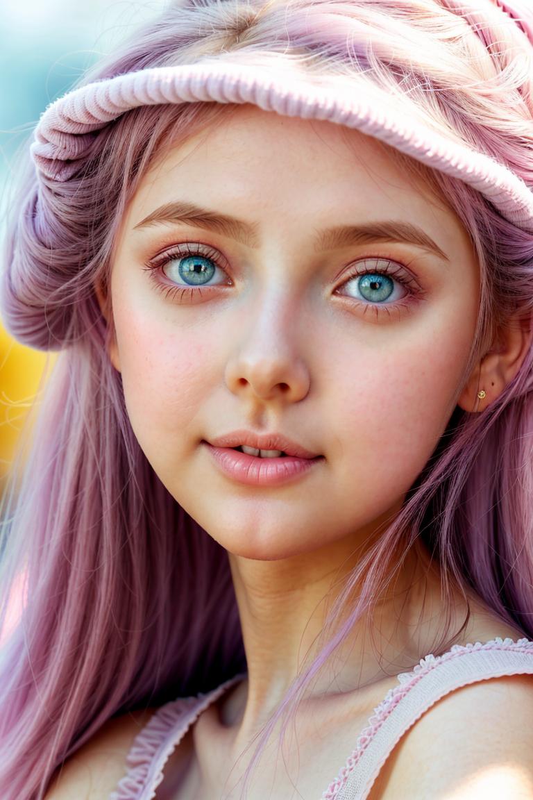 young woman soft expression