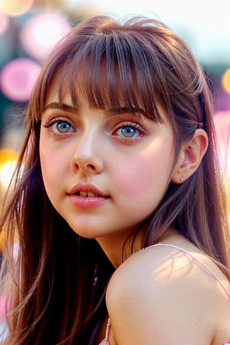 young woman soft expression