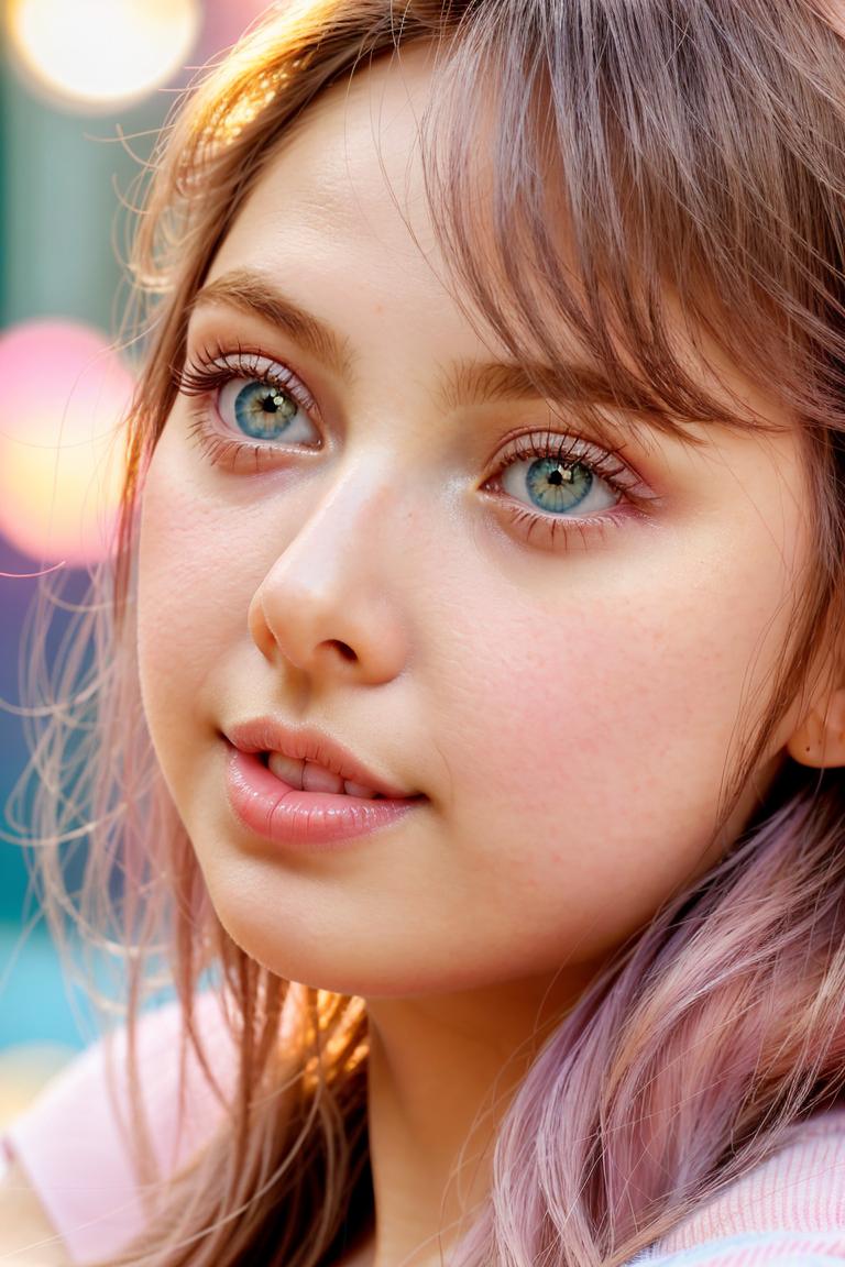 young woman soft expression