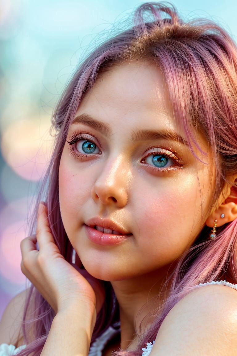 young woman soft expression