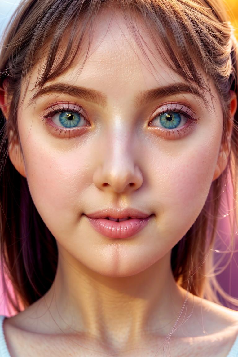 young woman soft expression