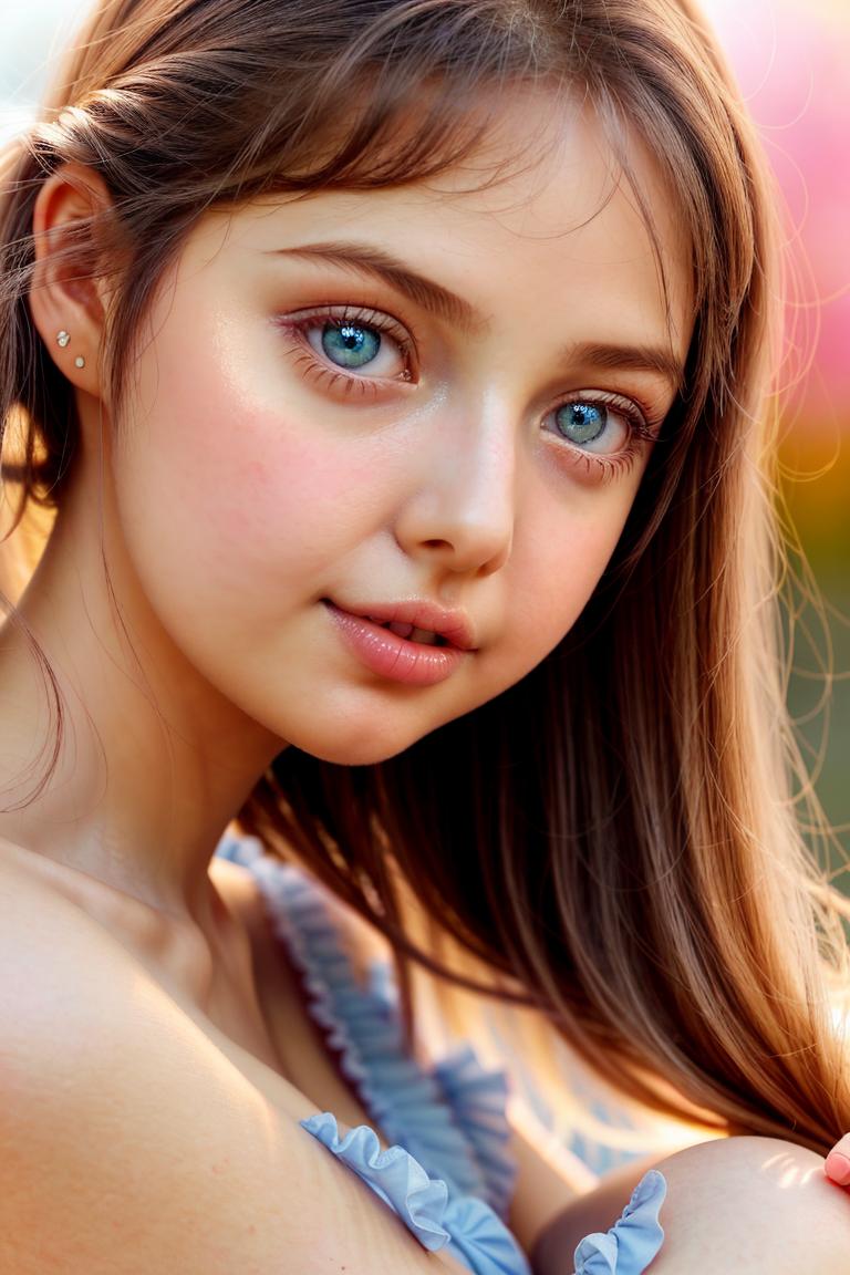 young woman soft expression