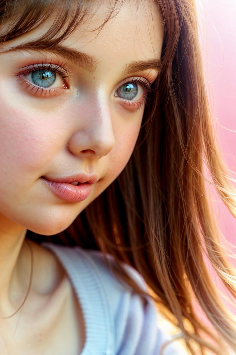 young woman soft expression