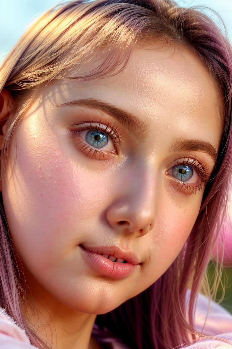 young woman soft expression