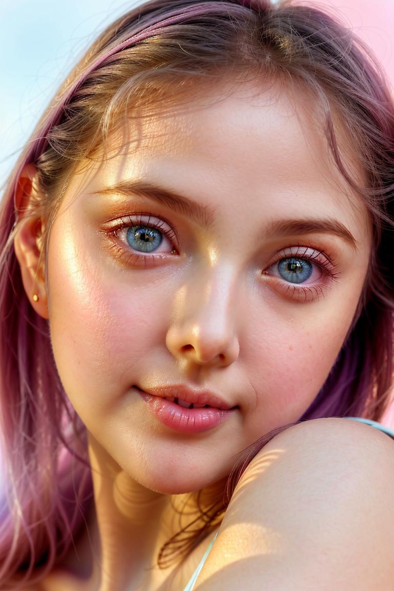 young woman soft expression